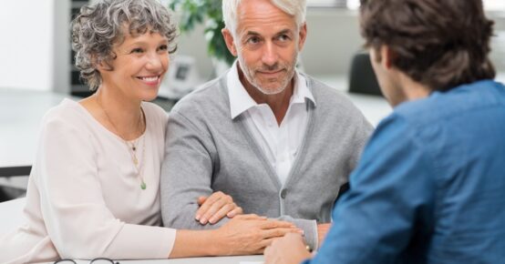 Senior couple with agent